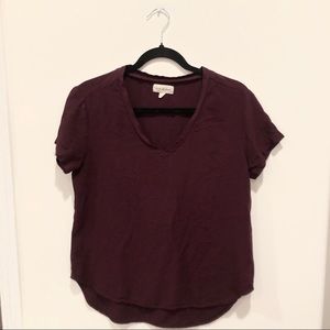 Anthropologie Cloth & Stone Maroon crew neck top